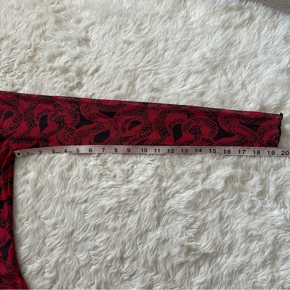 I.AM.GIA Crop Top Medusa Top Mesh Long Sleeve Snakeprint Red Black Sz XS - Picture 12 of 12